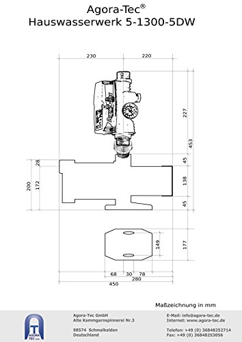 Agora-Tec® Hauswasserautomat 5-1300 5DW Skizzen