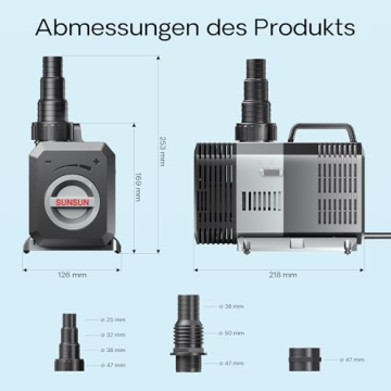 Abmessungen der SunSun CTP-16000 SuperECO
